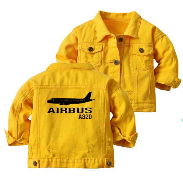 Airbus A320 Printed Designed Children Denim Jackets Supply