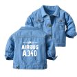 Airbus A340 & Plane Designed Children Denim Jackets Online now