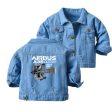 Airbus A350 & Trent Wxb Engine Designed Children Denim Jackets Cheap