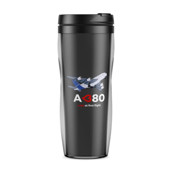 Airbus A380 Love at first flight Designed Plastic Travel Mugs Online