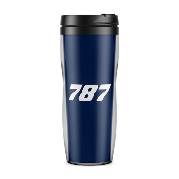 787 Flat Text Designed Plastic Travel Mugs For Discount