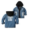 Airbus A400M & Plane Designed Children Hooded Denim Jackets Fashion