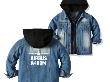 Airbus A400M & Plane Designed Children Hooded Denim Jackets Fashion