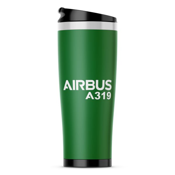 Airbus A319 & Text Designed Stainless Steel Travel Mugs on Sale