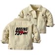 Amazing 737 Max Designed Children Denim Jackets Online now