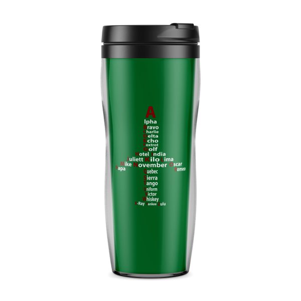 Airplane Shape Aviation Alphabet Designed Plastic Travel Mugs Online