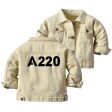 A220 Flat Text Designed Children Denim Jackets Sale