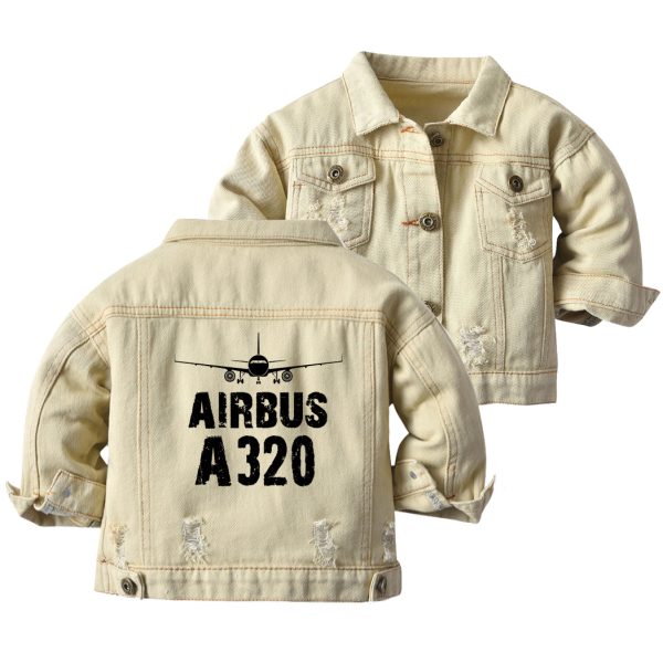 Airbus A320 & Plane Designed Children Denim Jackets Online Hot Sale