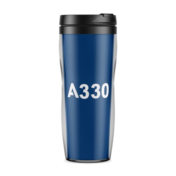 A330 Flat Text Designed Plastic Travel Mugs For Discount