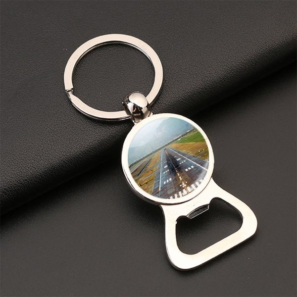 Amazing Mountain View & Runway Designed Bottle Opener Key Chains Supply