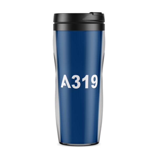 A319 Flat Text Designed Plastic Travel Mugs Online