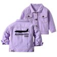 Airbus A320 Printed Designed Children Denim Jackets Supply