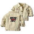 Amazing Boeing 767 Designed Children Denim Jackets Online now