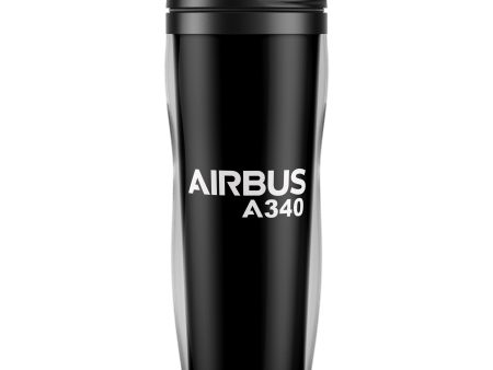 Airbus A340 & Text Designed Plastic Travel Mugs Online now