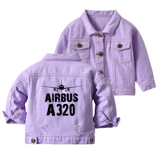 Airbus A320 & Plane Designed Children Denim Jackets Online Hot Sale