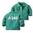 A340 Flat Text Designed Children Denim Jackets on Sale