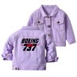 Amazing Boeing 737 Designed Children Denim Jackets Online now