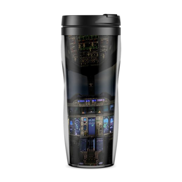 Airbus A380 Cockpit-Vertical Designed Plastic Travel Mugs Sale