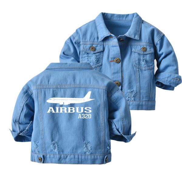 Airbus A320 Printed Designed Children Denim Jackets Supply