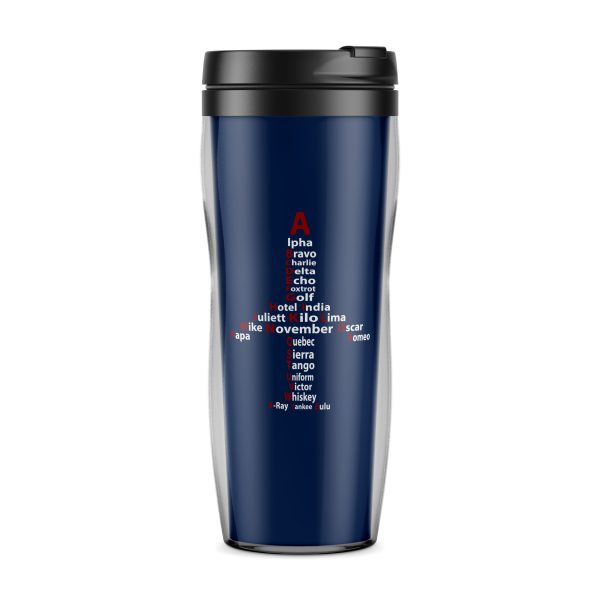 Airplane Shape Aviation Alphabet Designed Plastic Travel Mugs Online