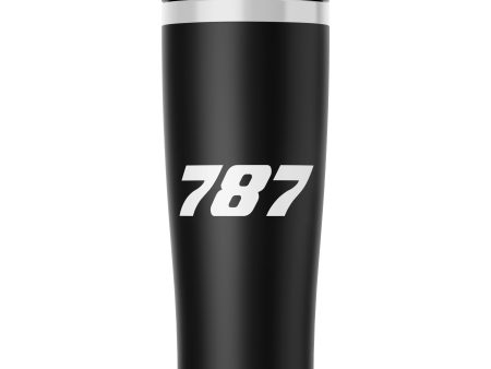 787 Flat Text Designed Stainless Steel Travel Mugs Sale