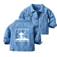 Air Traffic Controllers - We Rule The Sky Designed Children Denim Jackets Online Hot Sale