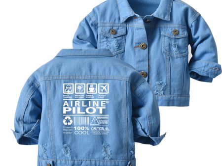 Airline Pilot Label Designed Children Denim Jackets Hot on Sale