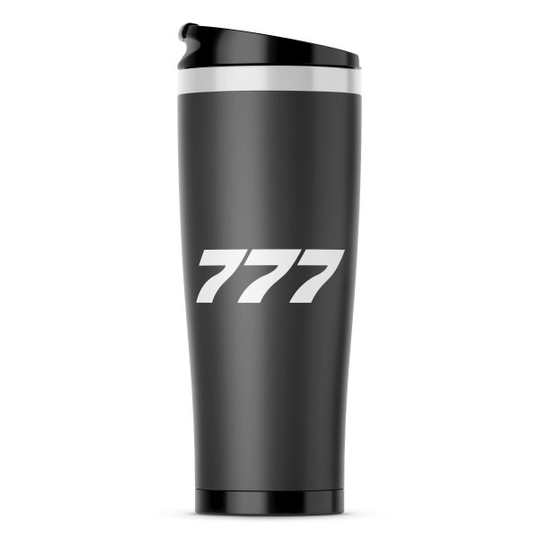 777 Flat Text Designed Stainless Steel Travel Mugs For Cheap