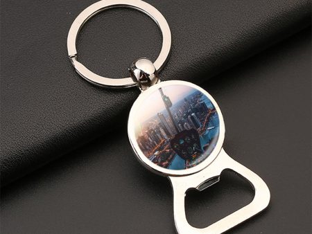 Amazing City View from Helicopter Cockpit Designed Bottle Opener Key Chains Online Sale