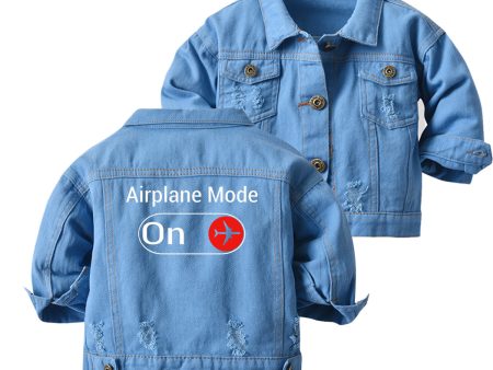 Airplane Mode On Designed Children Denim Jackets Online now