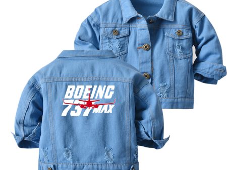 Amazing 737 Max Designed Children Denim Jackets Online now