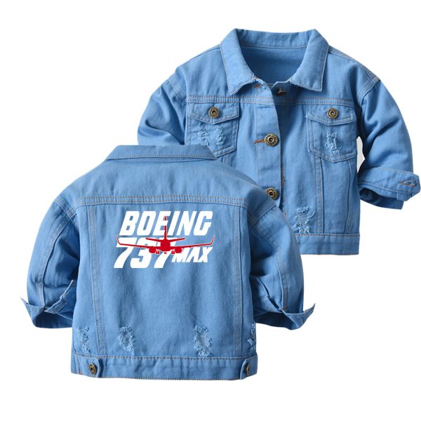 Amazing 737 Max Designed Children Denim Jackets Online now