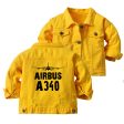 Airbus A340 & Plane Designed Children Denim Jackets Online now