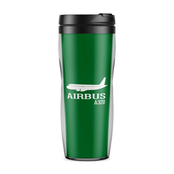 Airbus A320 Printed Designed Plastic Travel Mugs For Sale