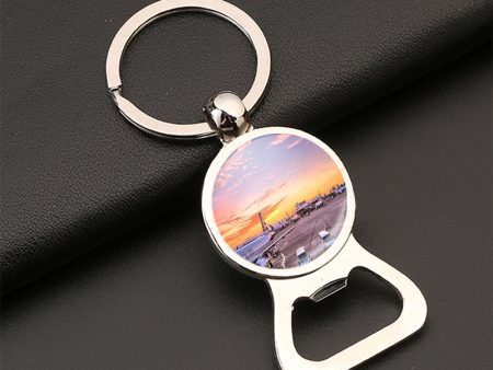 Airport Photo During Sunset Designed Bottle Opener Key Chains Hot on Sale