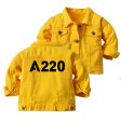 A220 Flat Text Designed Children Denim Jackets Sale