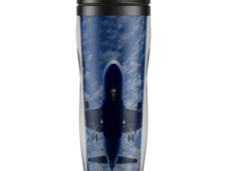 Airplane From Below Designed Plastic Travel Mugs Online Hot Sale