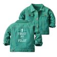 Trust Me I m a Pilot Designed Children Denim Jackets Hot on Sale