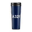 A321 Flat Text Designed Plastic Travel Mugs on Sale