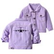 Airbus A400M Silhouette Designed Children Denim Jackets Cheap