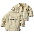 Airbus A400M Silhouette Designed Children Denim Jackets Cheap