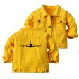 Airbus A380 Silhouette Designed Children Denim Jackets Online now