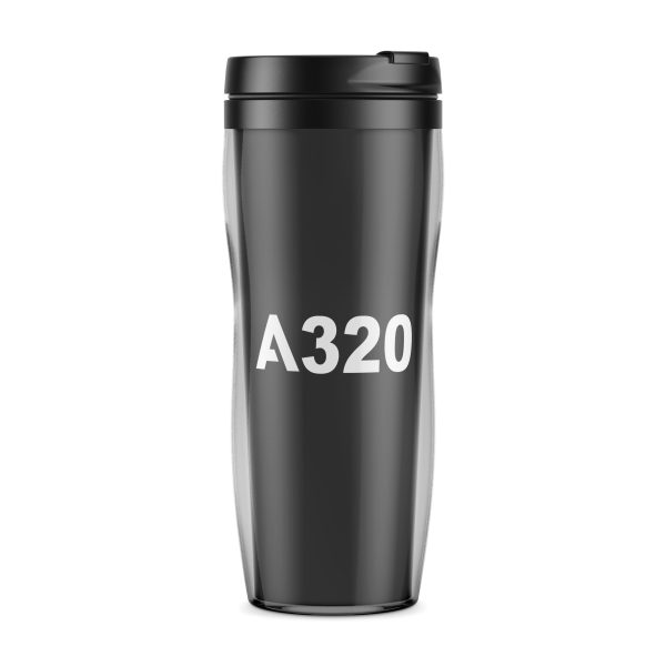 A320 Flat Text Designed Plastic Travel Mugs For Discount