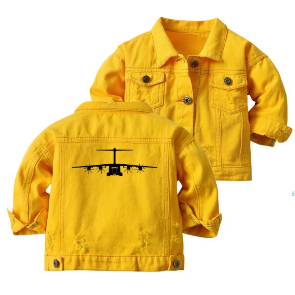 Airbus A400M Silhouette Designed Children Denim Jackets Cheap