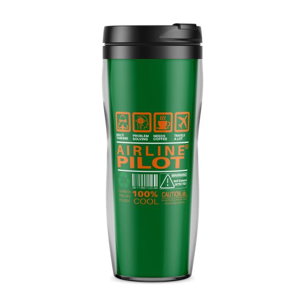 Airline Pilot Label Designed Plastic Travel Mugs Online Hot Sale