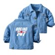 Amazing Boeing 747 Designed Children Denim Jackets on Sale