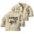 Airbus A330 & Trent 700 Engine Designed Children Denim Jackets on Sale