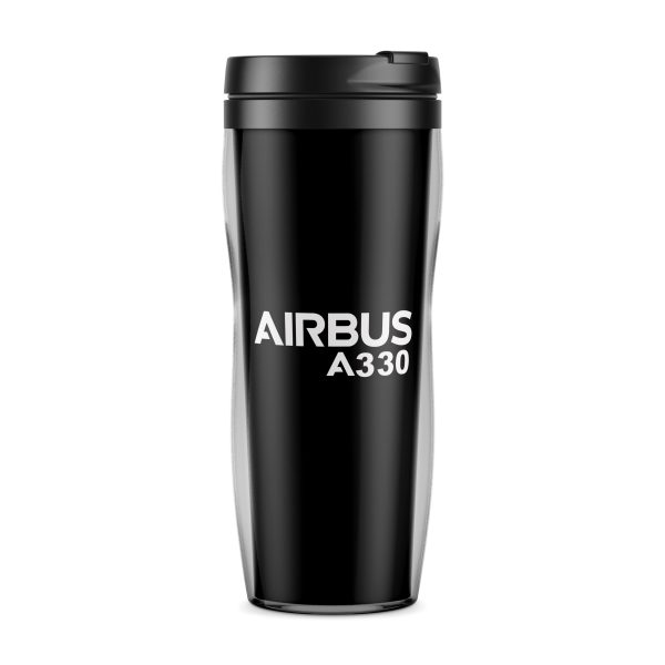 Airbus A330 & Text Designed Plastic Travel Mugs For Sale