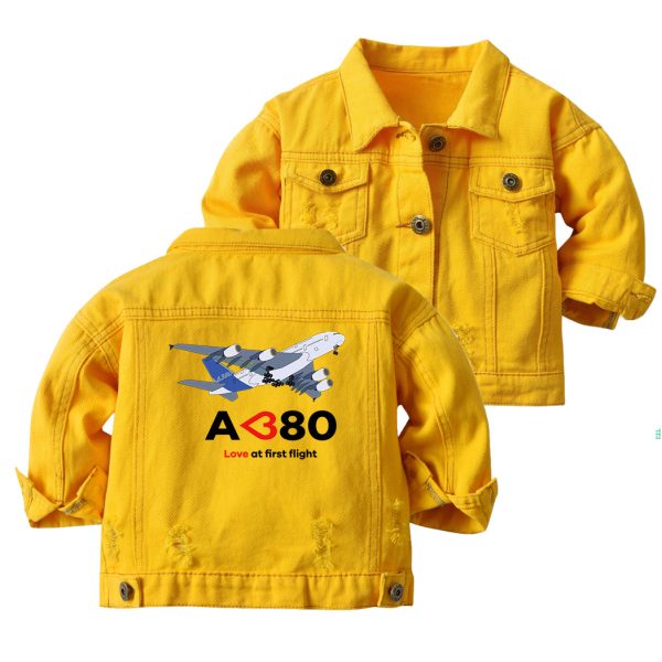 Airbus A380 Love at first flight Designed Children Denim Jackets Online