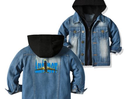 Antonov AN-225 (24) Designed Children Hooded Denim Jackets Supply